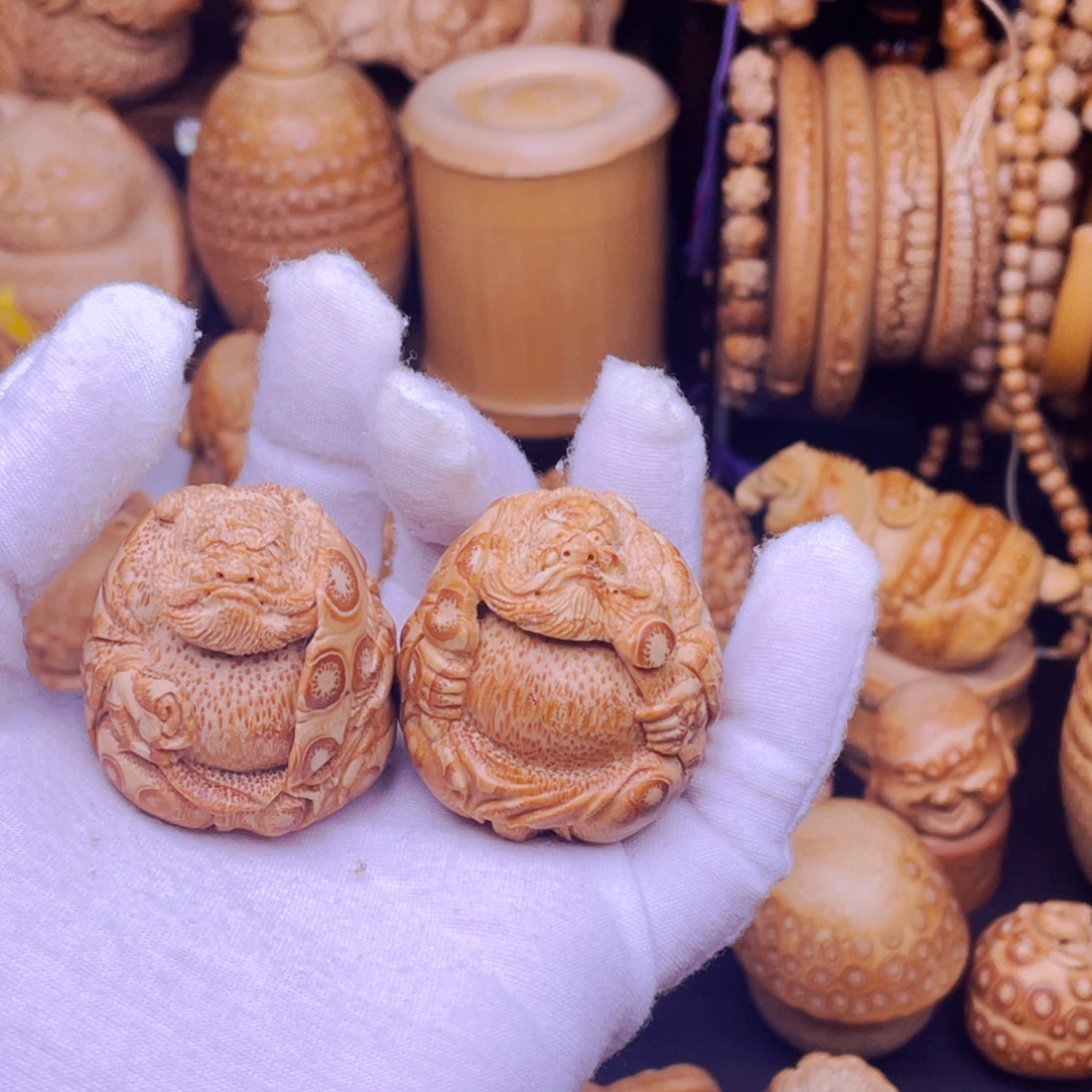 竹@****｜竹根雕钟馗手球把玩件