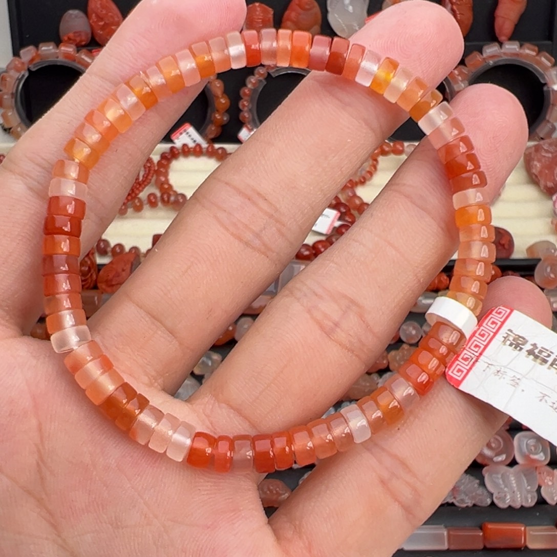 南红玛瑙未镶嵌颈饰渐变单圈5mm+