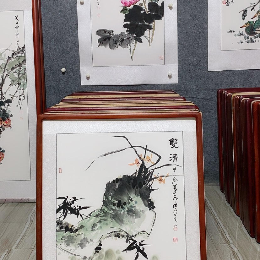 【闪购商品】国画书画作品带框65×65厘米