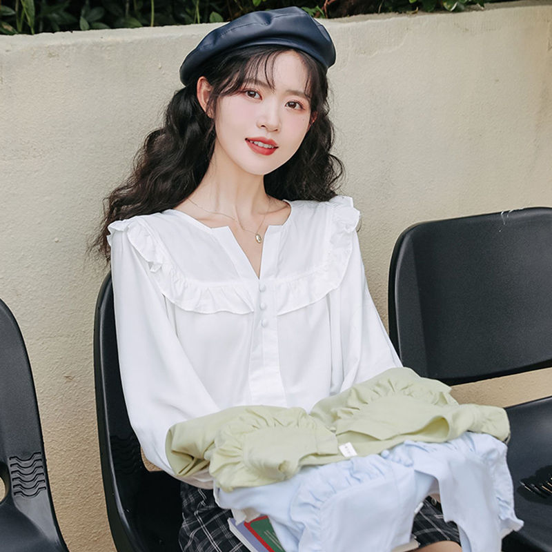 法式长袖衬衫女2025秋装新款高级感小飞袖衬衣设计感百搭气质上衣