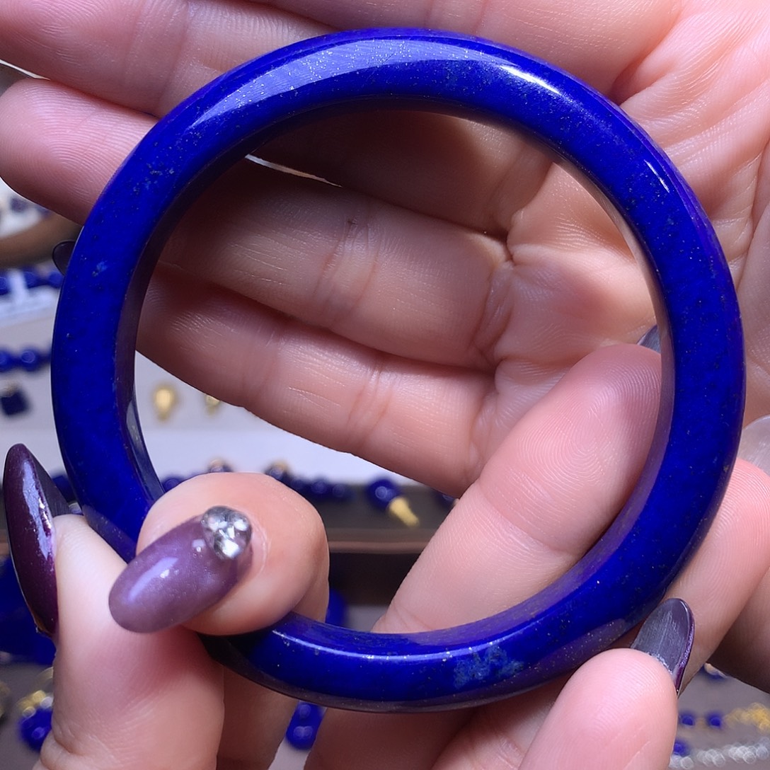 青金石银S925镶嵌60手镯克莱因蓝