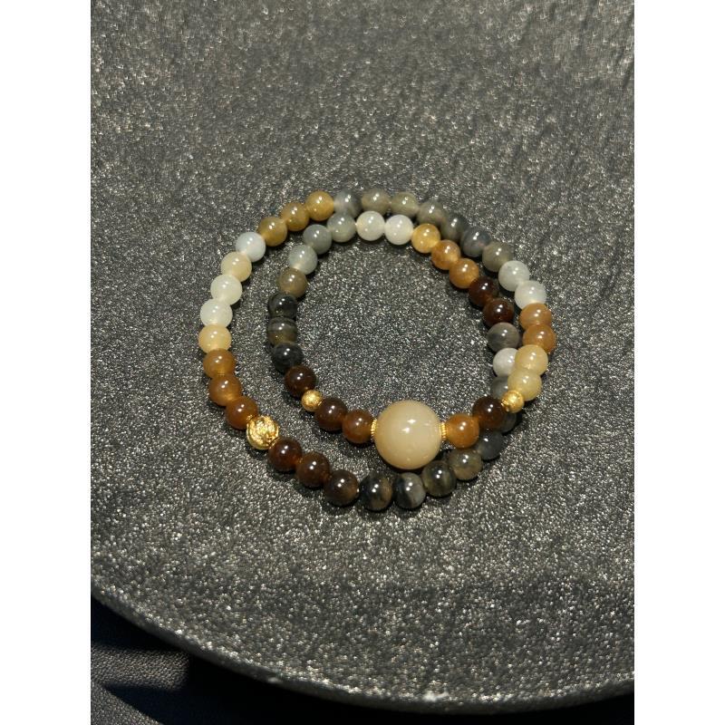 18K金 和田玉手串 6mm 多样性发其一 247665
