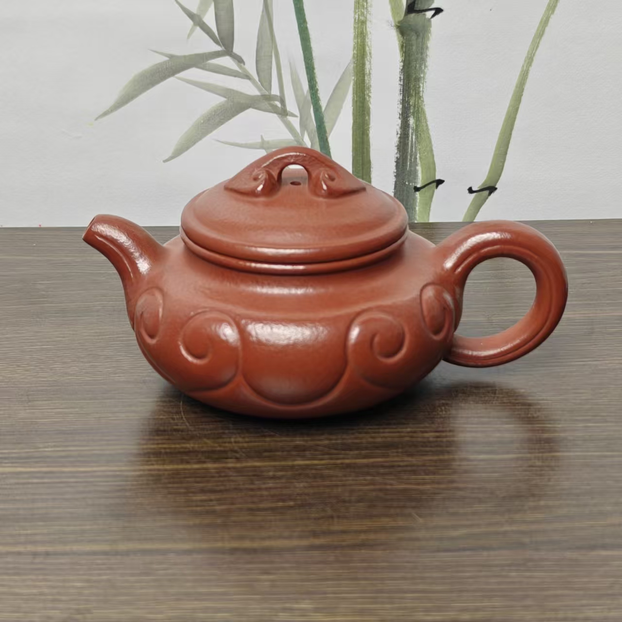 新华日报优选宜兴原矿紫砂壶【仿古如意 大红袍】