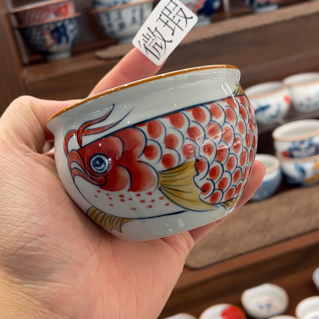 釉下手绘茶具微瑕