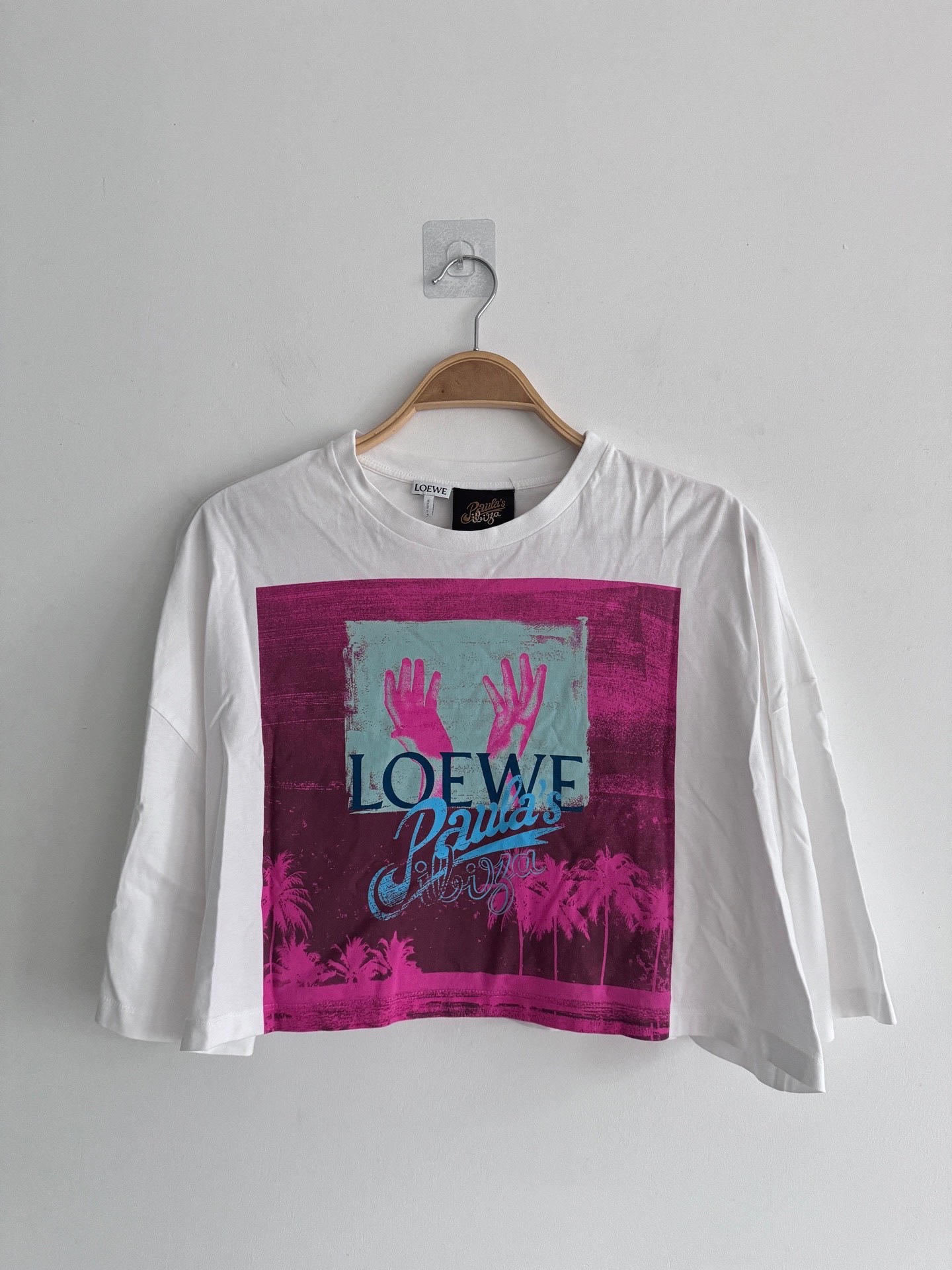 99新 LOEWE/罗意威 葡萄籽奢潮/Paula系列字母图案印花T恤/S码