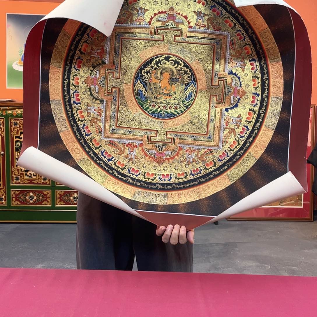 装裱画70×70纯手绘文殊坛城
