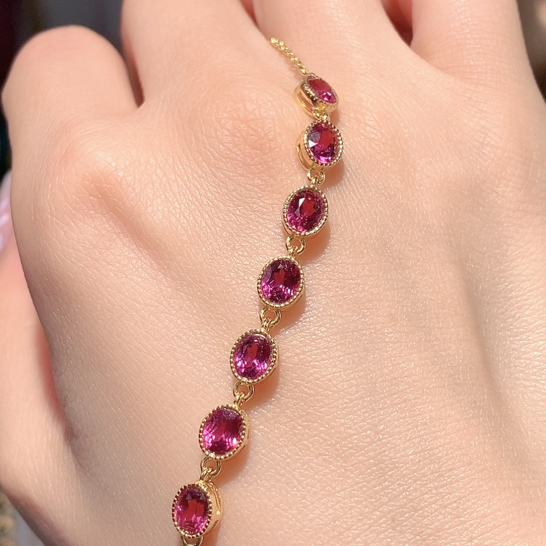 银S925镶嵌手链石榴石h****i福利款