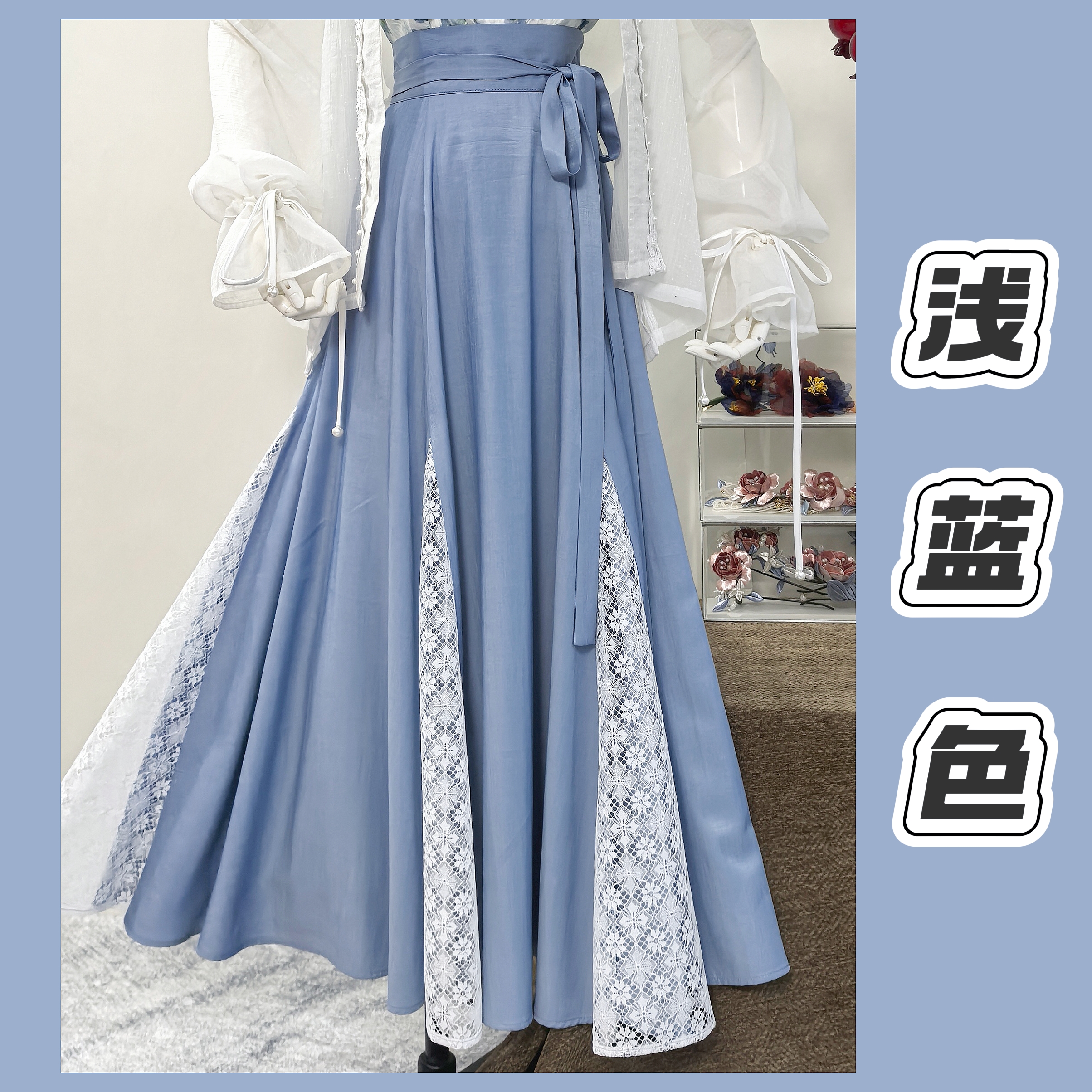 风吟右舍原创汉服新品六破鱼尾裙改良汉元素马卡龙色系