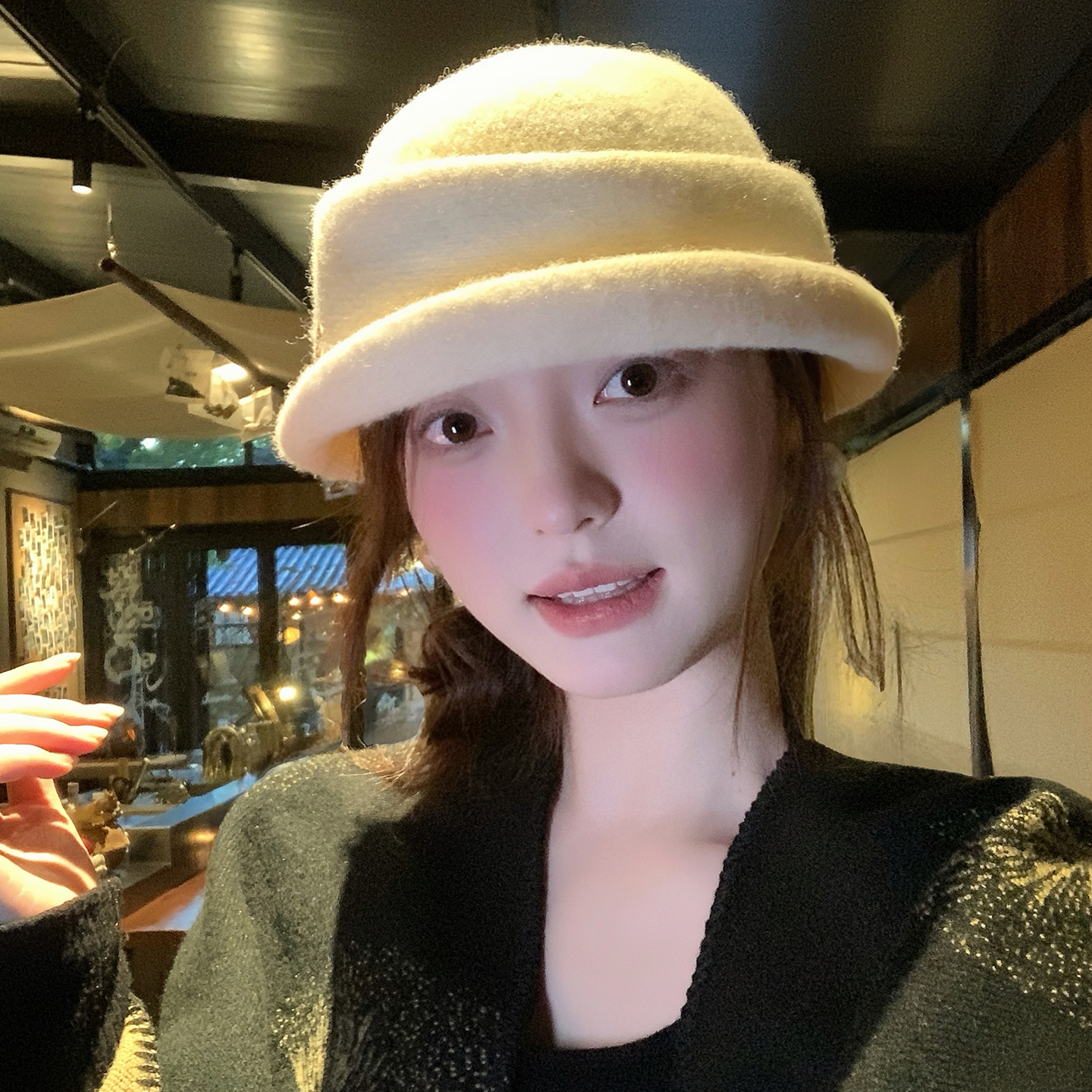 大头围礼帽赫本风帽子女士2025新款秋冬法式复古高级感留洋千金帽