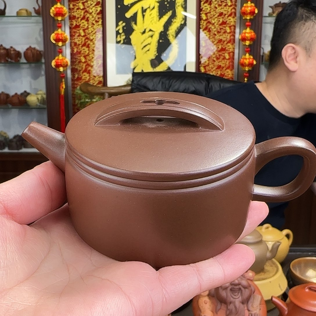 紫砂茶壶汉瓦紫泥120
