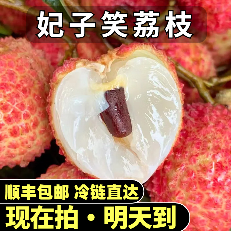【今天拍 明天到】高州妃子笑荔枝头茬果皮薄肉厚爆汁甜3-5斤装冷链包邮广东省