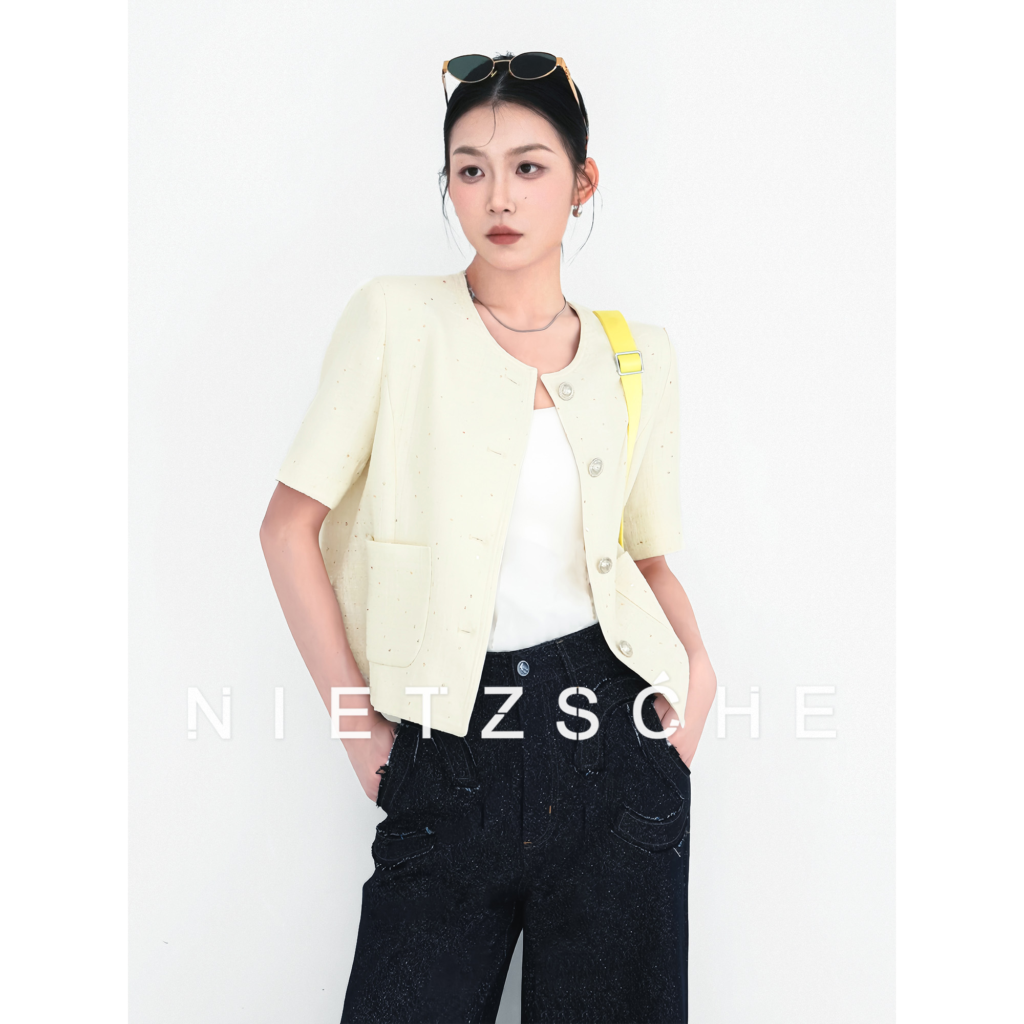 Nietzsche｜南国千金｜法式时尚小香风定染纱肌理感小香外套7928