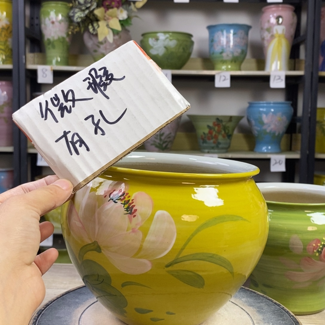 景德镇手工手绘陶瓷花盆