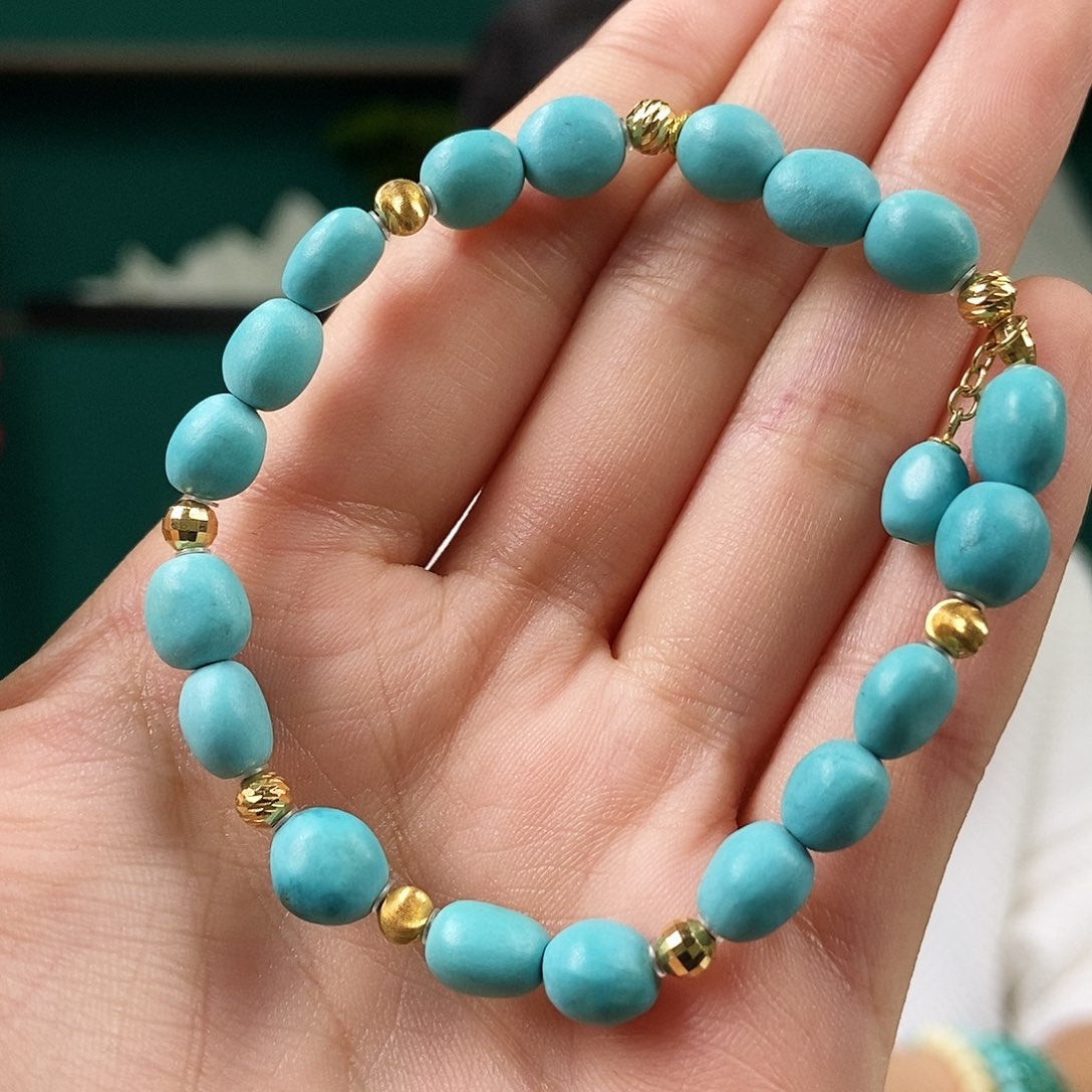 18K金镶嵌绿松石珠宝奇石