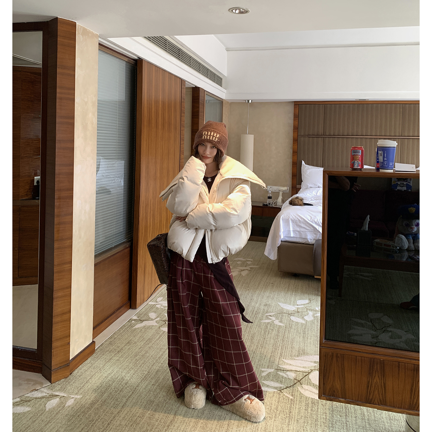 【冰岛南岸】大翻领白棉服外套短面包服4636