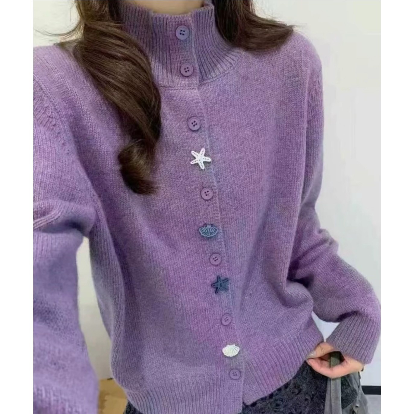 【敏敏】F951-999秋冬时尚纯色针织开衫