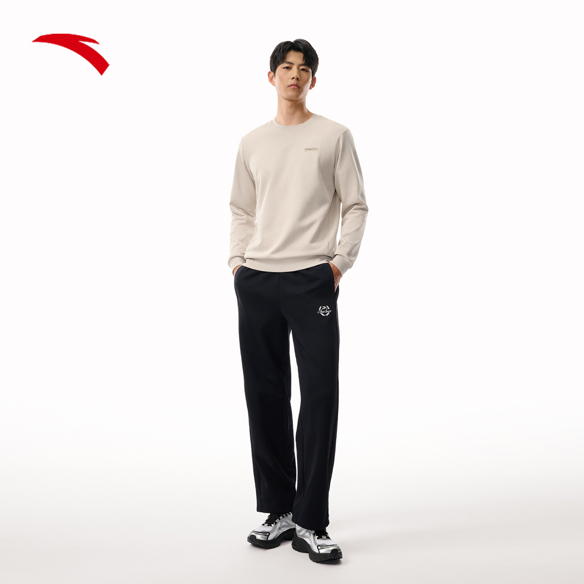 ANTA/安踏综训系列男子套头卫衣冬季新款加绒保暖圆领休闲卫衣