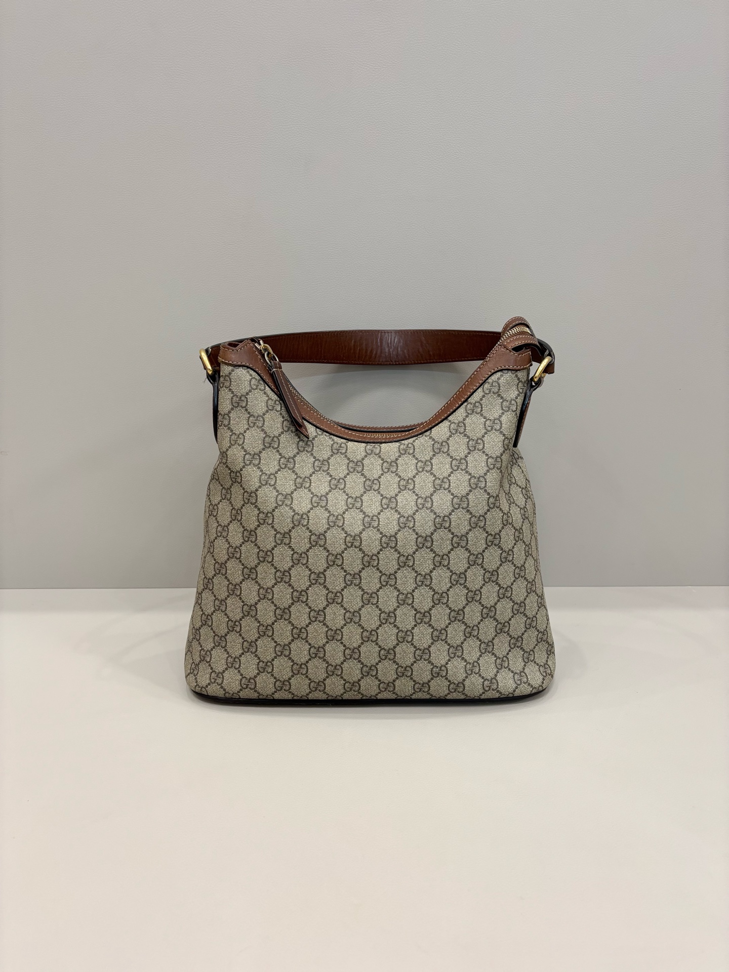 95新 GUCCI/古驰 Gucci/古驰 老花 hobo托特包 水桶包M8614