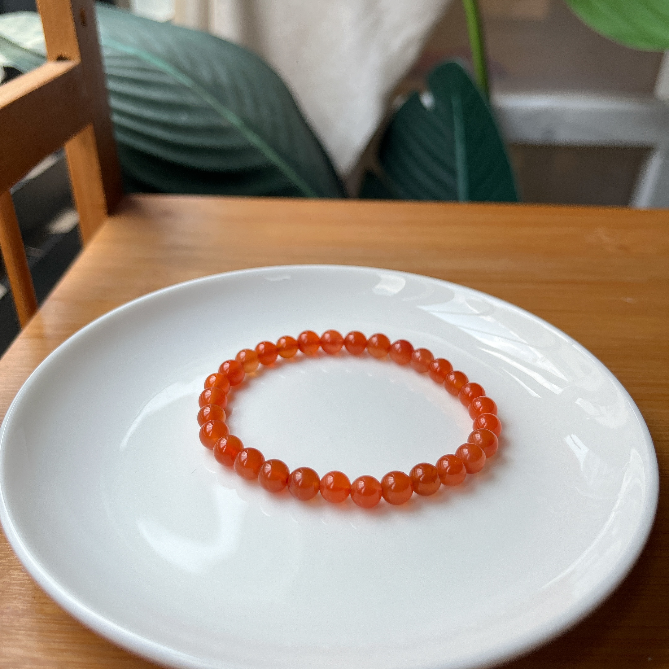 【珠宝厂长】约6mm保山冰红南红圆珠单圈手串