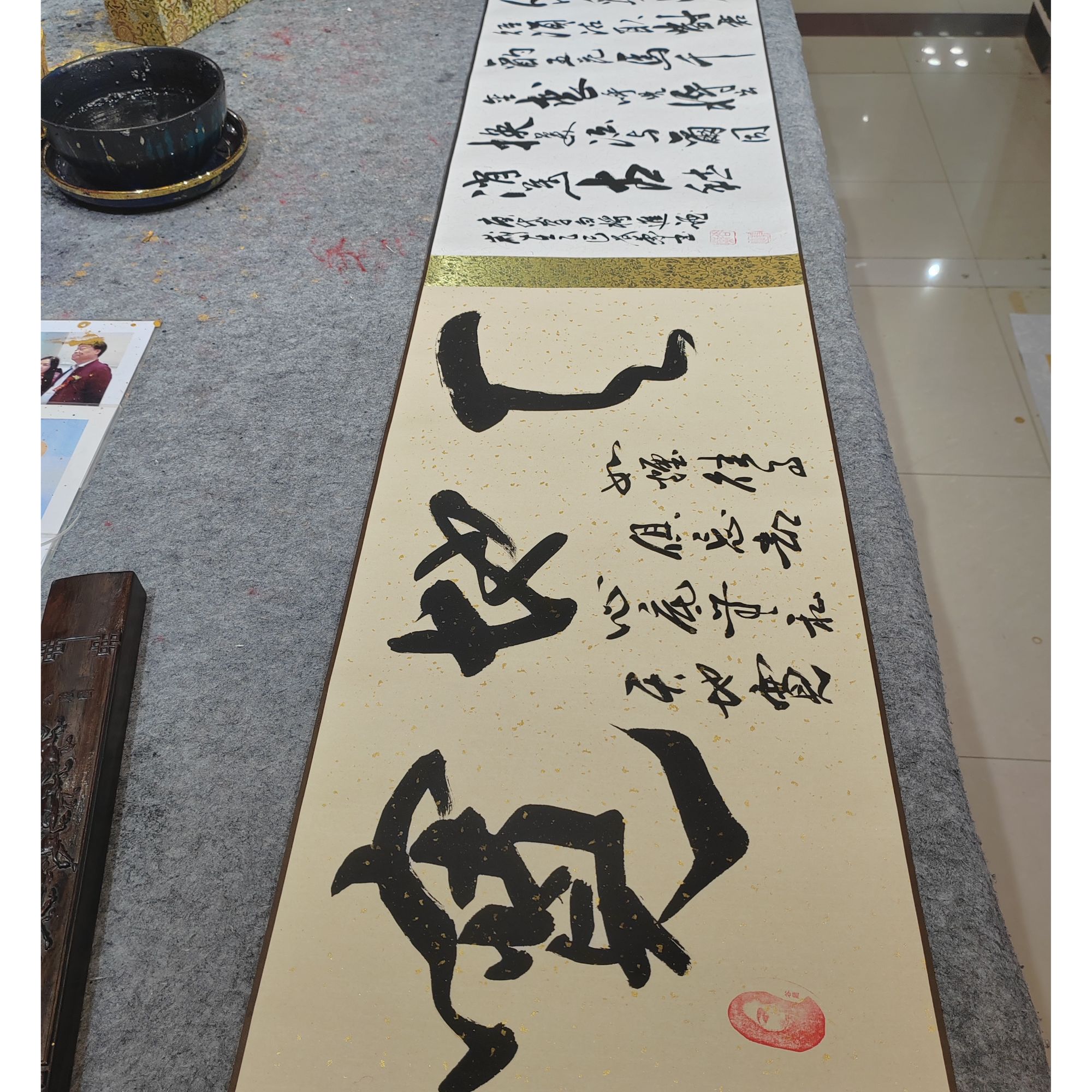 谷兰卷轴精品书法纯手绘长卷将进酒