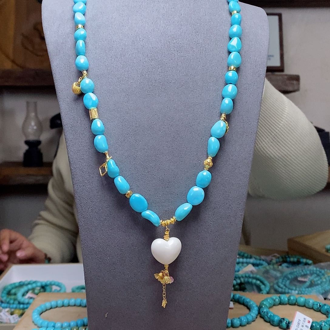 绿松石珠宝奇石18K金镶嵌艾*尾款