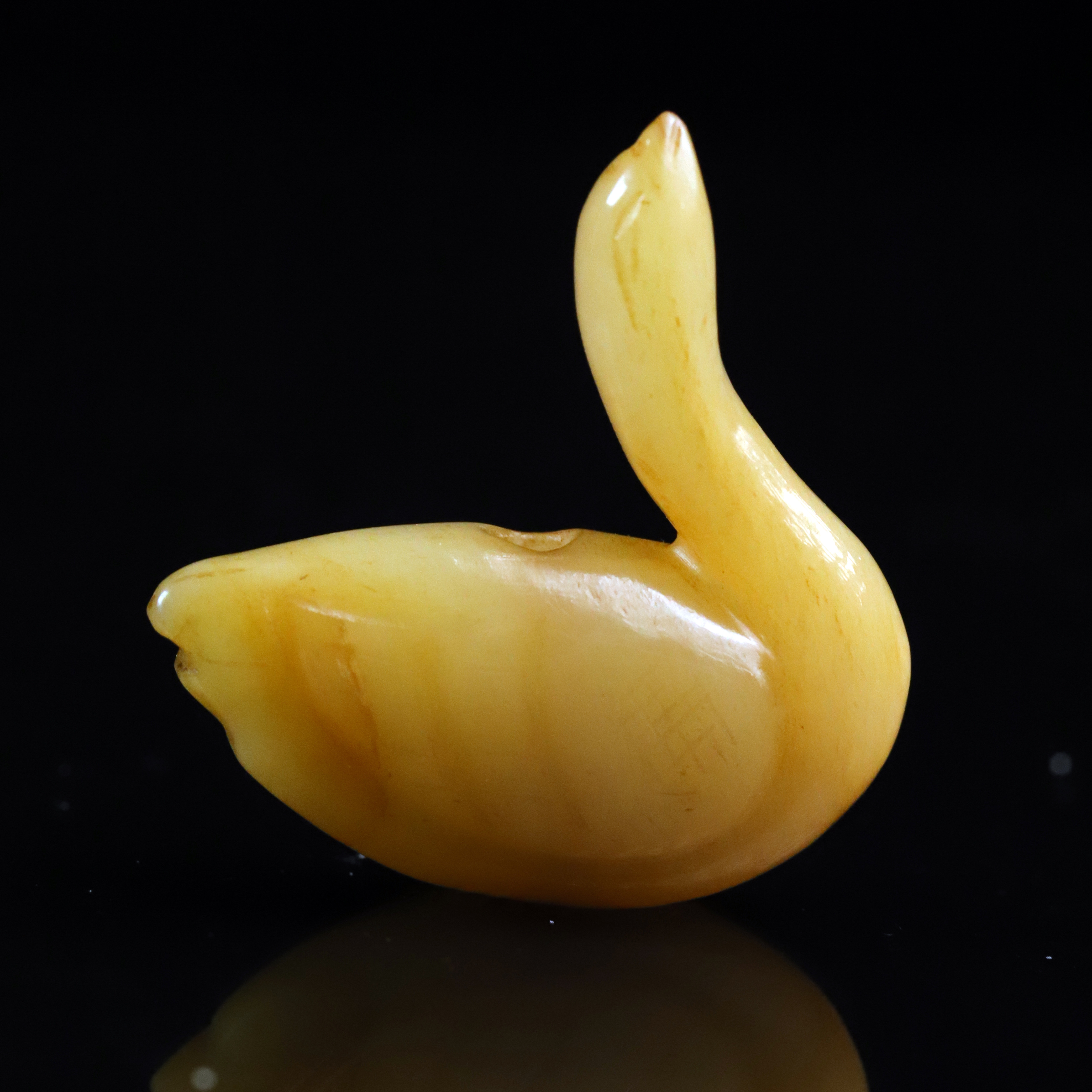 明代和田玉玉鹅花件-NX