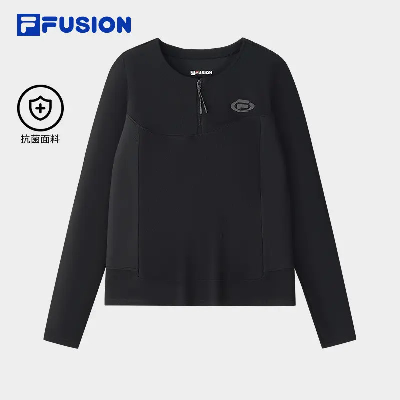 FILA FUSION斐乐女子针织长袖衫秋季弹力休闲紧身长袖T11W541208F