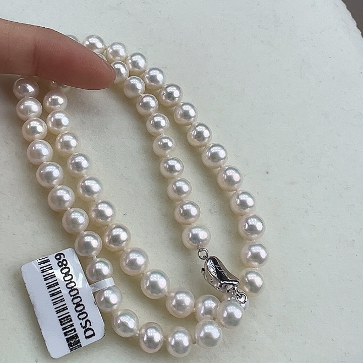 淡水珍珠银S925镶嵌颈饰➕8高品极光炫彩澳绿