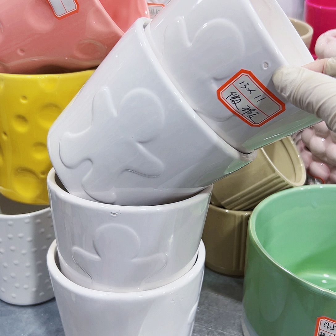 有孔，外贸尾单陶瓷花盆凑单10米包邮微瑕