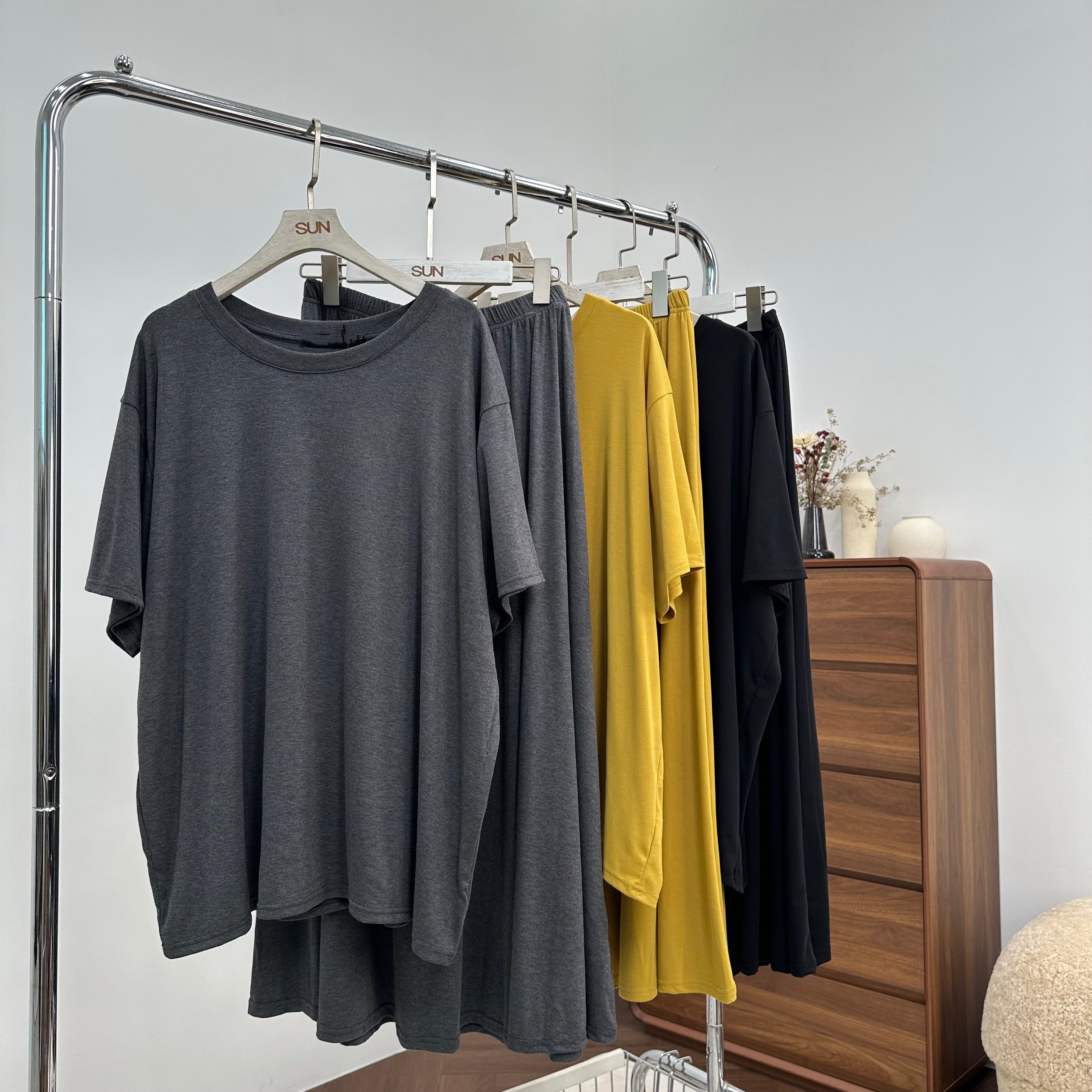 【林南南】 圆领短袖T恤+裙子套装休闲时尚百搭宽松616396