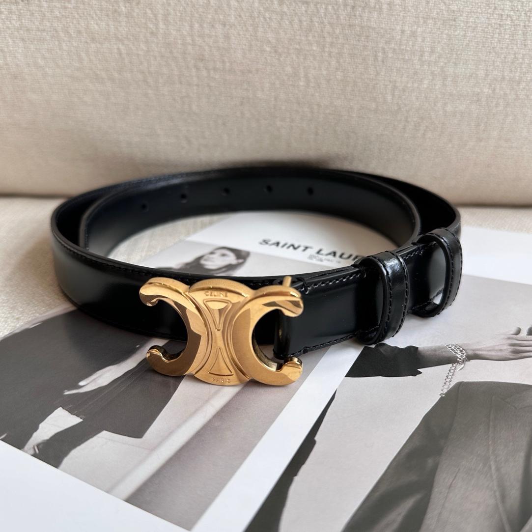95新 Celine/思琳 97新-黑金皮带 75码 成色不错