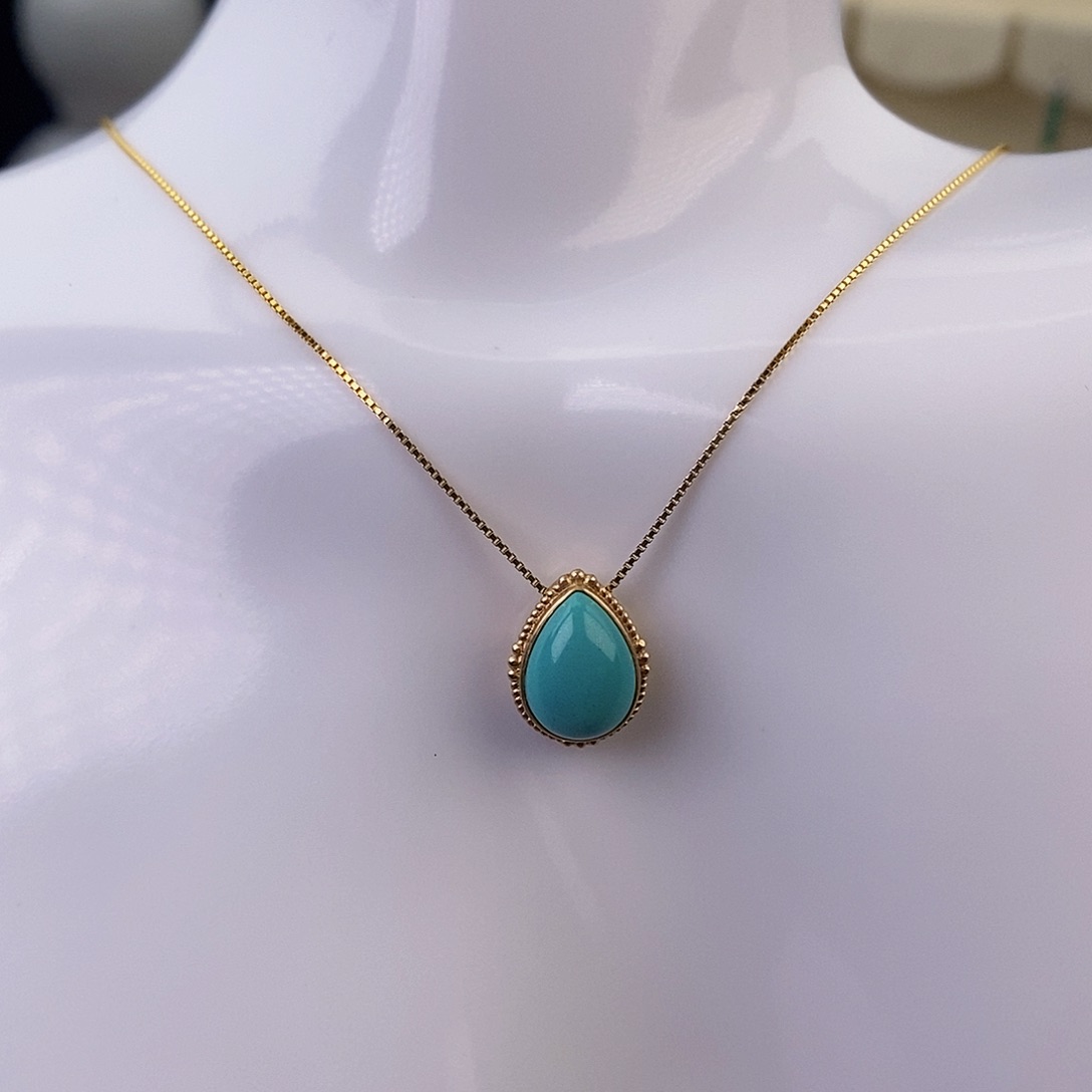 绿松石颈饰18K金镶嵌