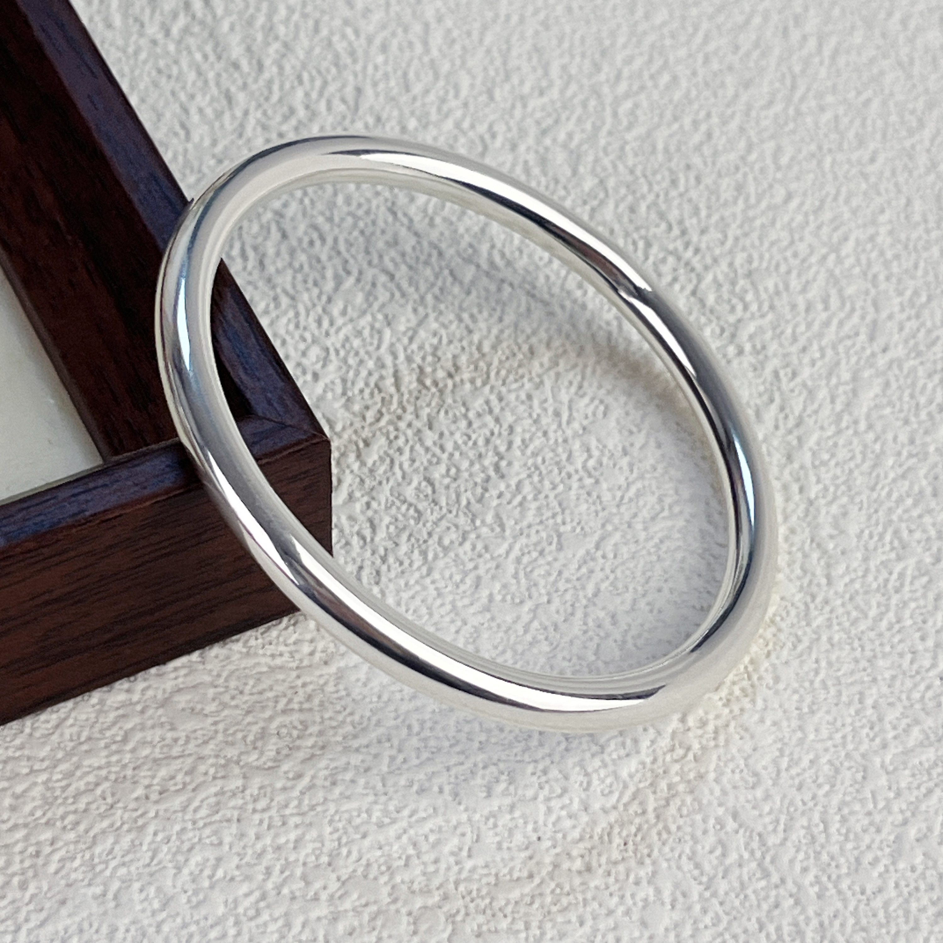 足银手镯 足银999.9 光面素圈手镯A12