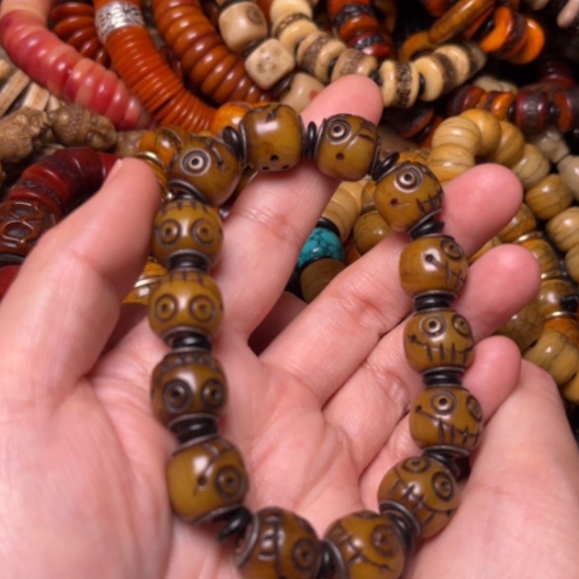 【闪购商品】牛骨手串/手链牛骨原色阿呆14×14颗