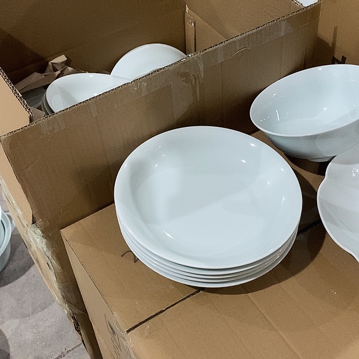 白瓷影青6寸面碗4个装
