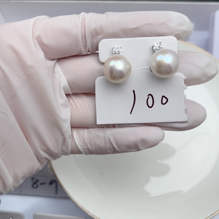 淡水珍珠耳饰银S925镶嵌