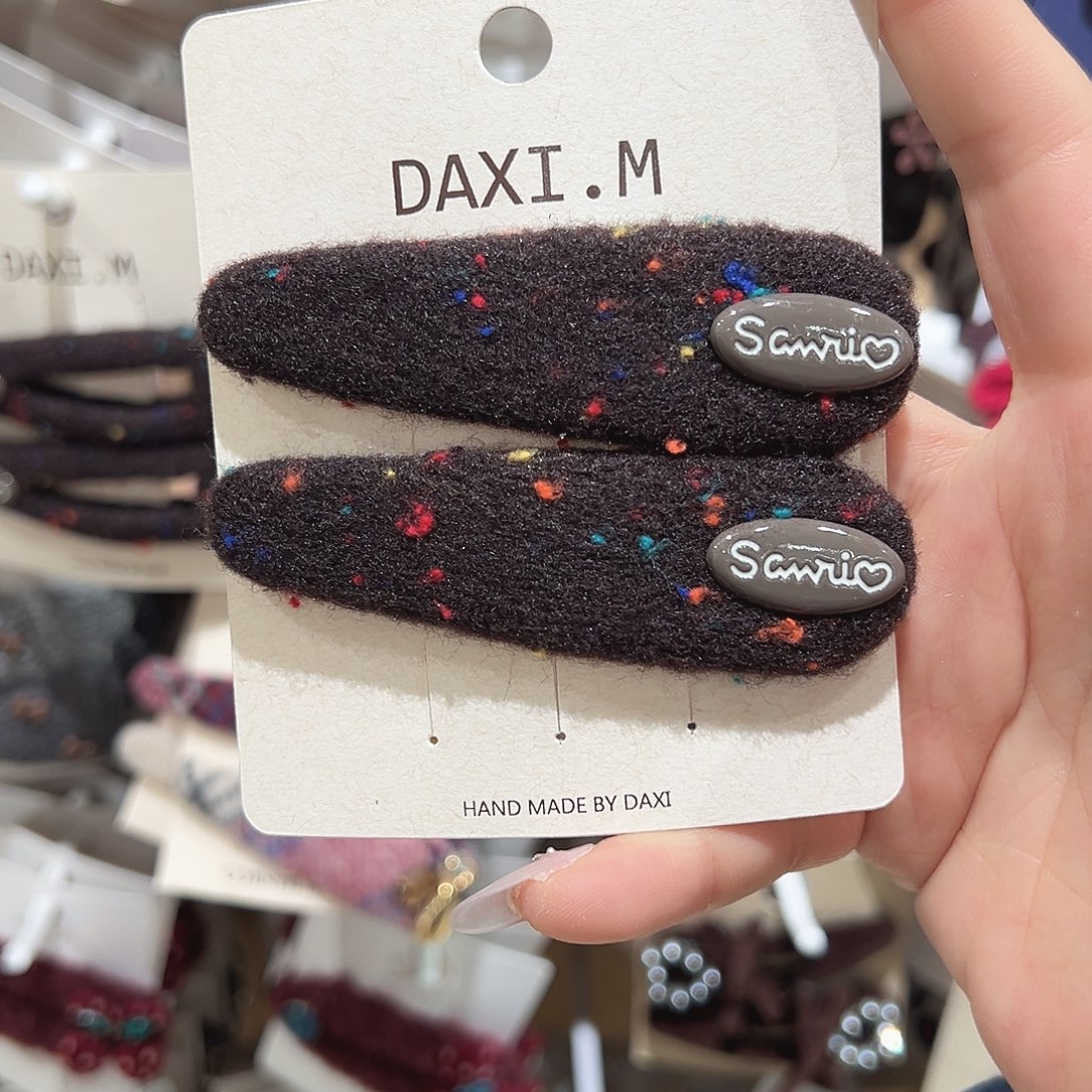 羽毛不锈钢咖色白色波点掰掰夹