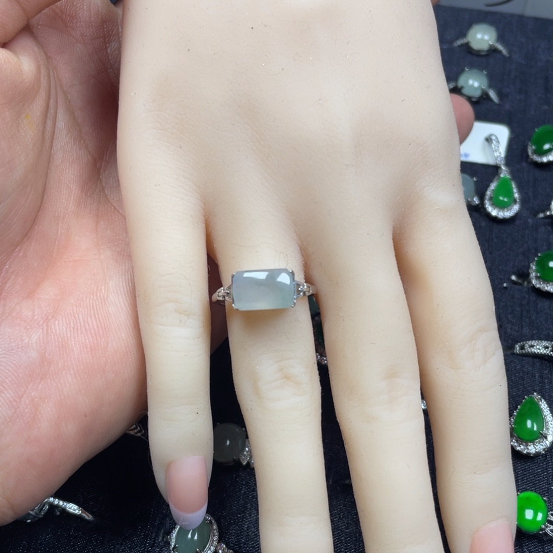翡翠银S925镶嵌戒指