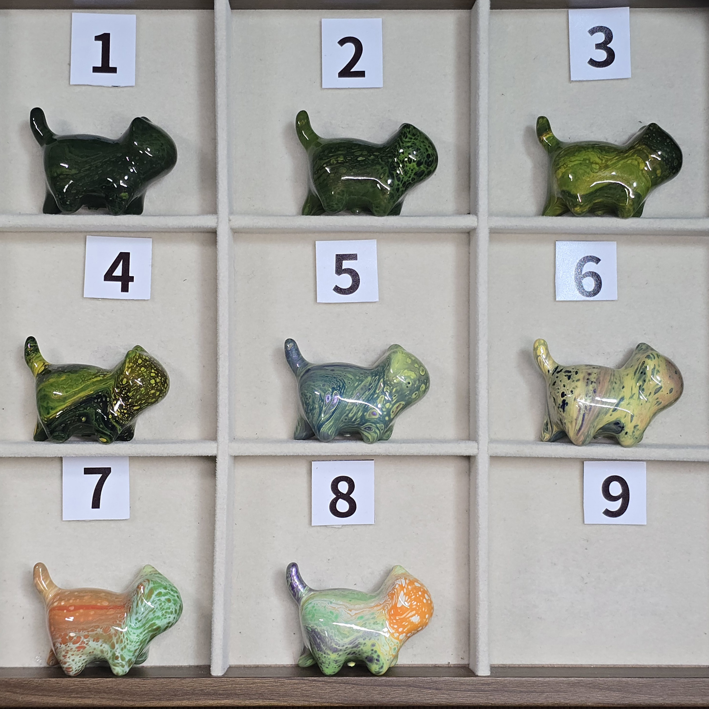 【直拍】非遗漂漆工艺手工创意绿檀小猫摆件