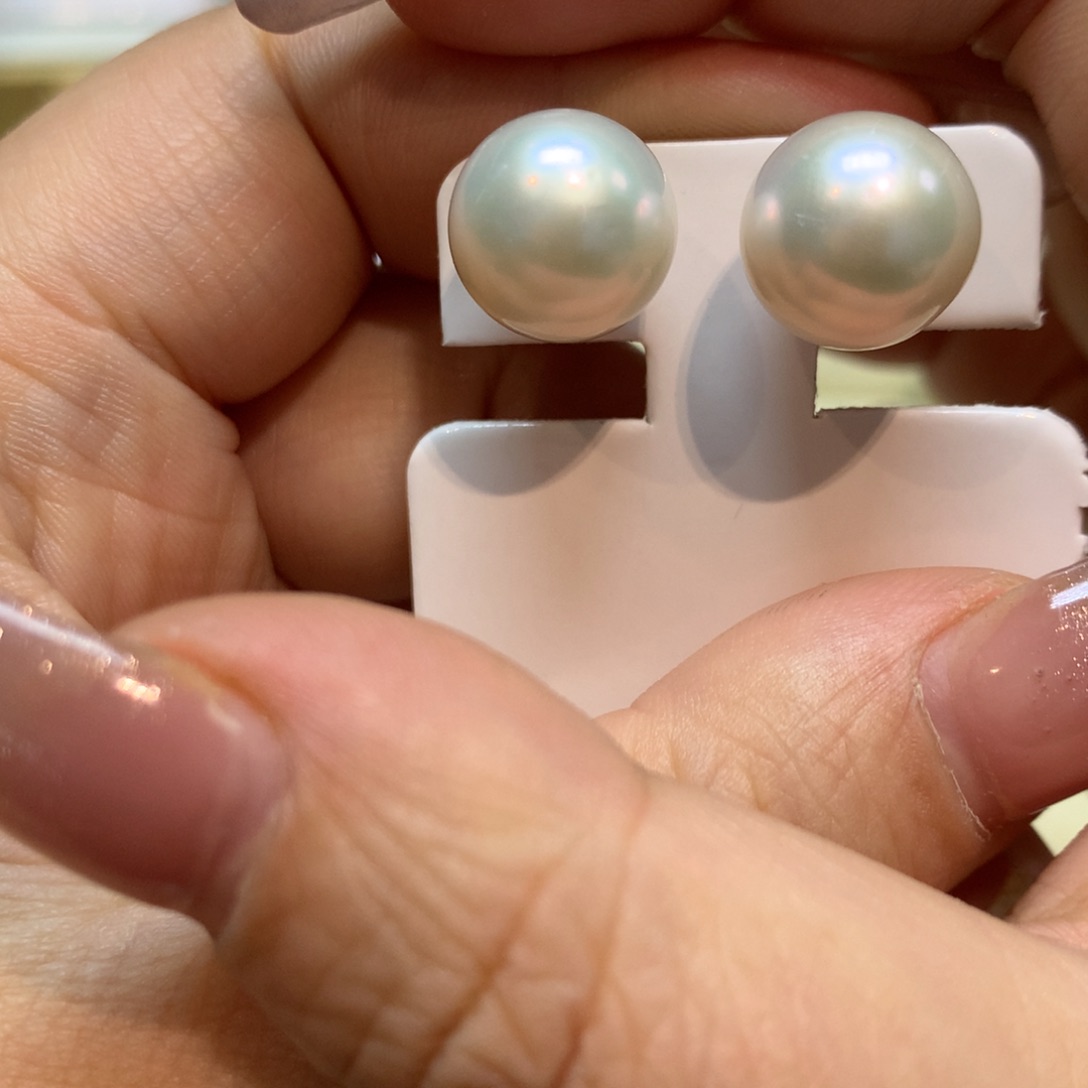 淡水珍珠耳饰银S925镶嵌