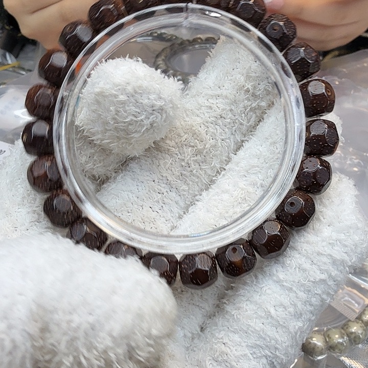 星月菩提手串81殿堂黑星月菩提单圈砖石面1.0