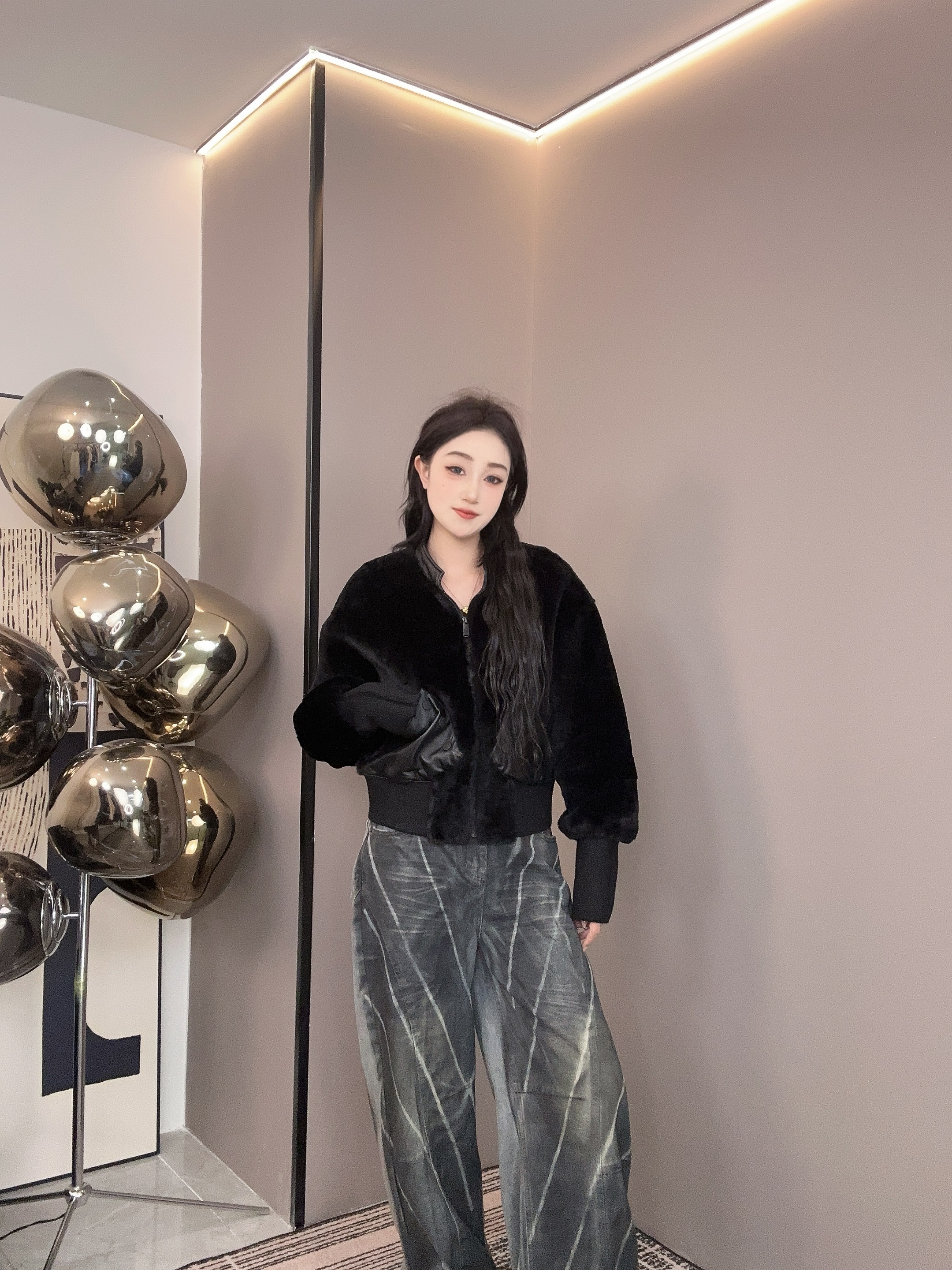  【琪琪推荐】XIASIQING｜25FW 85526-B 新款时尚休闲皮毛一体外套