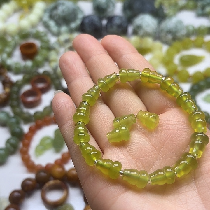 蛇纹石玉未镶嵌手串火**@