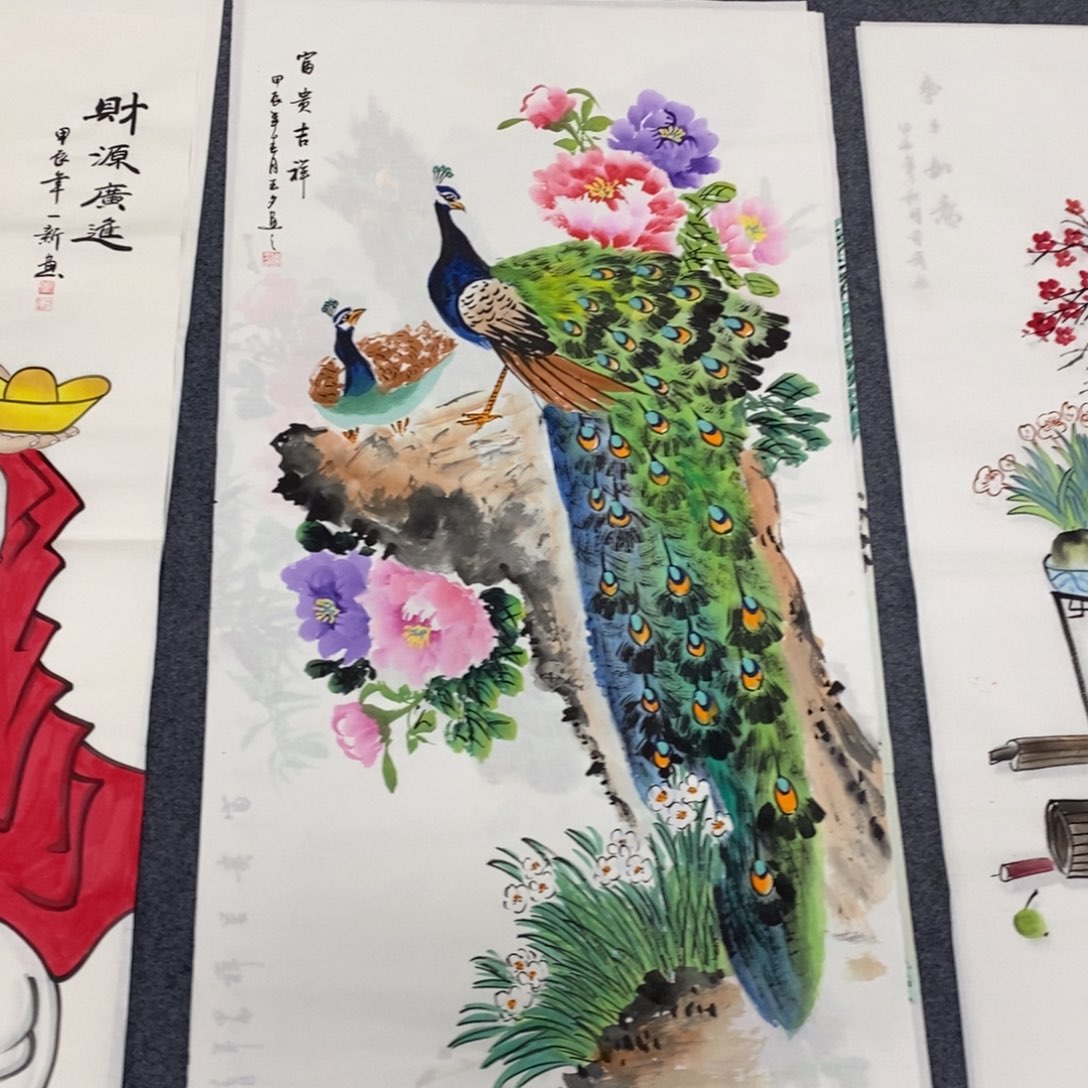 国画尺寸140✖️68四尺纯手绘