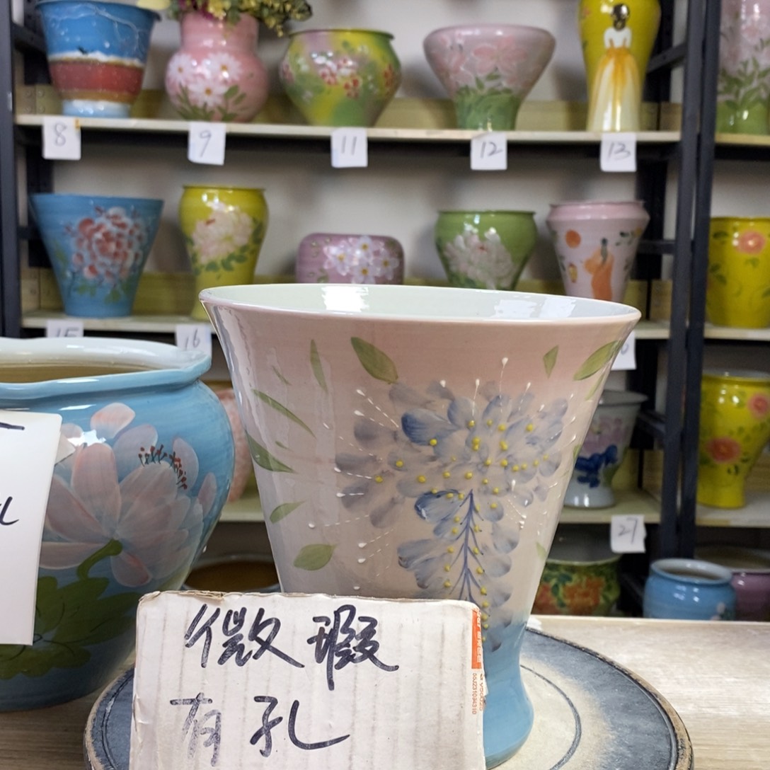 景德镇手工手绘陶瓷花盆