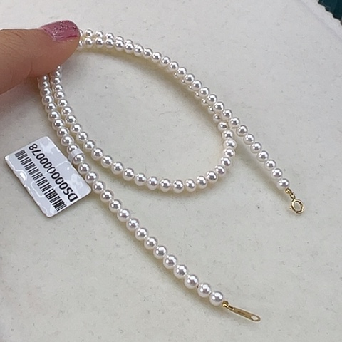 淡水珍珠颈饰18K金镶嵌➕3.4高品极光