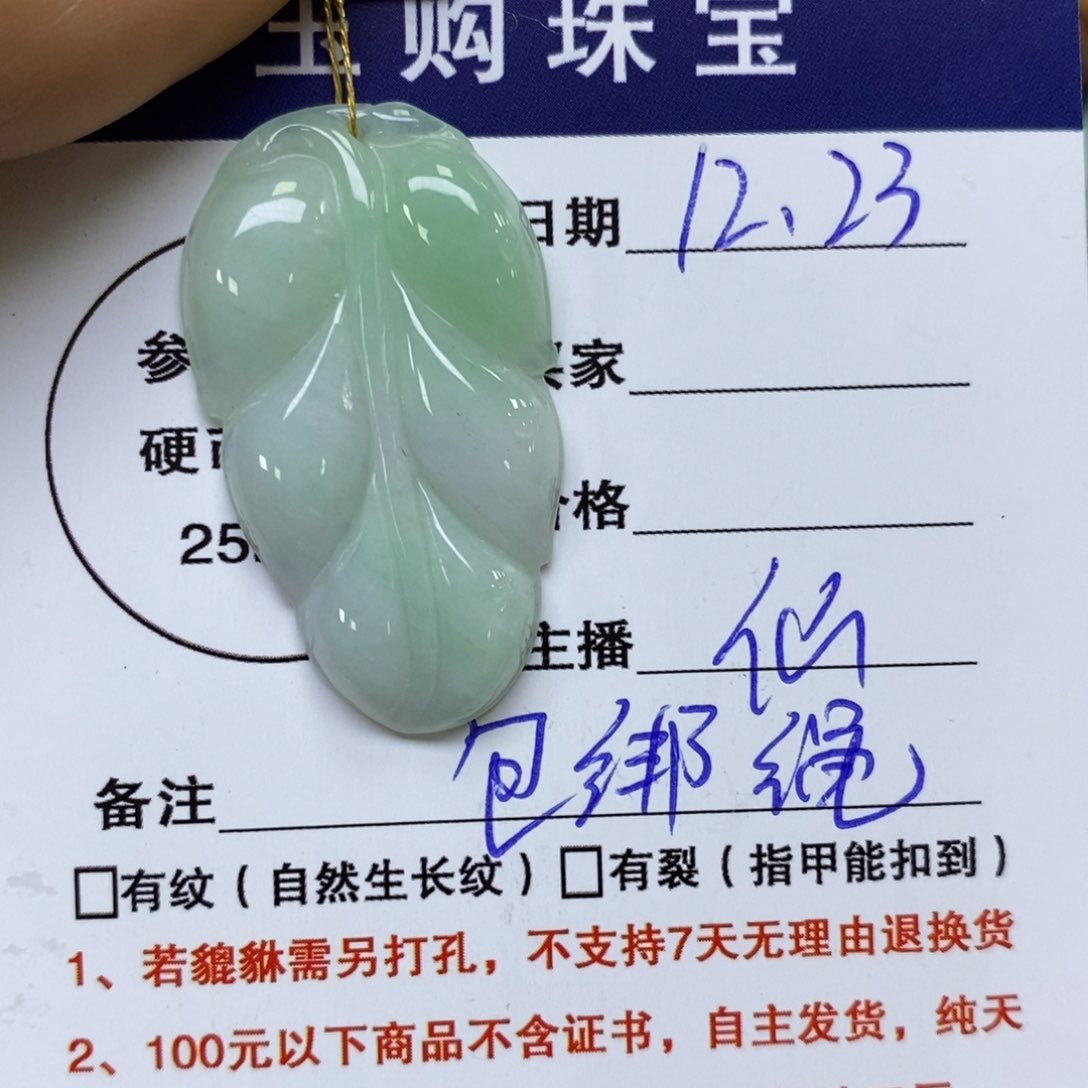 颈饰未镶嵌翡翠叶子