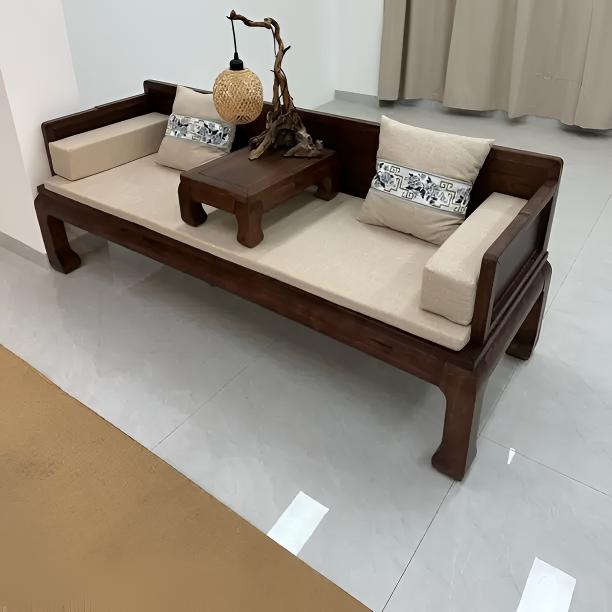 新中式全实木罗汉床明式客厅家用小户型简约沙发床两用禅意罗汉椅