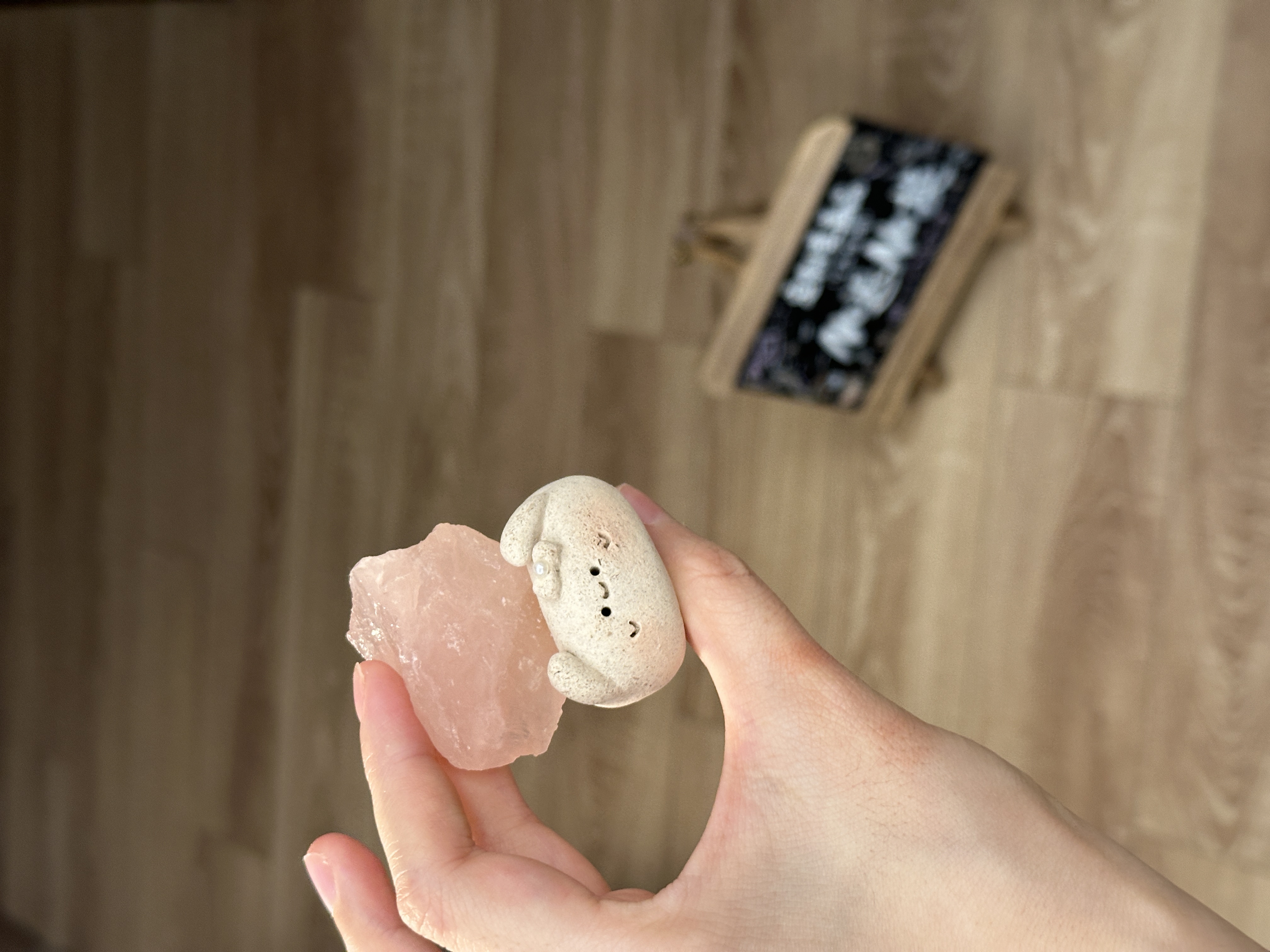 水晶小豆丁可爱橘粉
