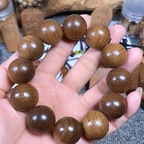 檀香木手串/手链老山檀香黑肉虎纹2.0沉水微瑕疵